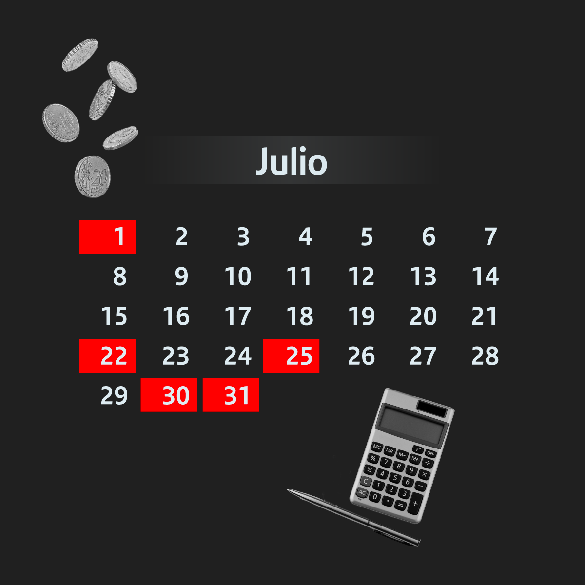 Calendario contribuyente: julio